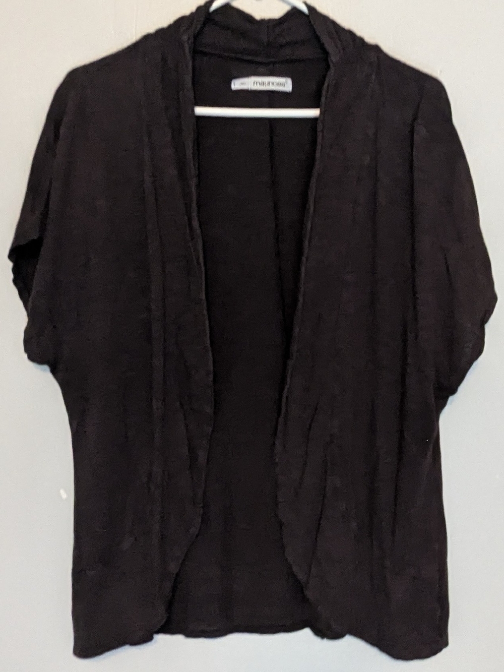 Maurices Black Open-Front Short Sleeve Cardigan